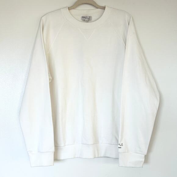 Agnès b. HOMME JOKO Artist Sweatshirt White Cityscape Skateboard Graphic 4 / XXL - Picture 2 of 12